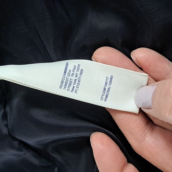 REBECCA MINKOFF Wool Blend Navy Blue & Black Tailored Structured Blazer - Picture 7 of 13